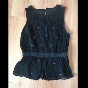 Anthropologie Tops - Meadow Rue Black Stargazer Beaded Sleeveless Top Anthropologie Tops - Meadow Rue Black Stargazer Beaded Sleeveless Top